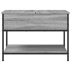 ComfortXL Table Basse Sonoma Gris 70x50x50 Cm Bois D'ingénierie Et Métal pas cher