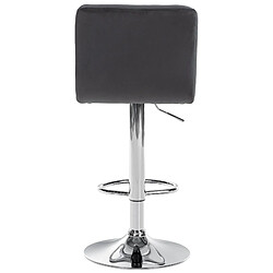 Acheter Decoshop26 Lot de 2 tabourets de bar en velours noir avec coutures décoratives pied en trompette métal chromé 10_0004393