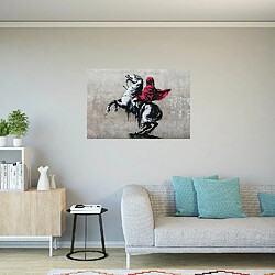 Avis EPIKASA Impression sur Toile Banksy Le Napoléon voilé, Rouge, Polyester, 100x3x70 cm