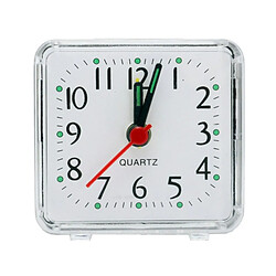 Wewoo Horloge murale Carré Réveil Transparent Etui Compact Numérique Mini Chambre De Chevet Bureau Électronique Blanc 