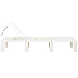 Avis vidaXL Chaise longue plastique blanc