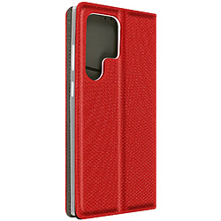 Avizar Étui pour Samsung Galaxy S24 Ultra Porte carte Collection Smart Rouge