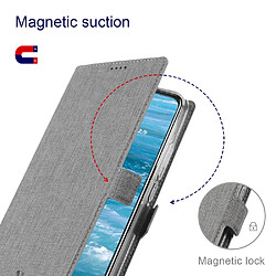 Etui en PU VILI fermeture magnétique avec support gris pour votre Samsung Galaxy S22 Ultra 5G