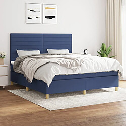 Maison Chic Lit Adulte - Lit simple Lit à sommier tapissier avec matelas moelleux - Meuble de Chambre - Bleu 160x200 cm Tissu -MN36037