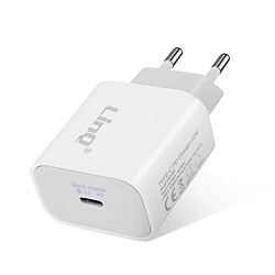 Chargeur Secteur USB Type C Power Delivery 18W Charge Rapide LinQ Blanc