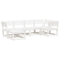 Maison Chic Salon de jardin 6 pcs | Ensemble de Table et chaises | Mobilier d'Extérieur blanc bois de pin massif -GKD20138