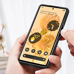 Avizar Coque Google Pixel 6 Pro Hybride Finition Effet Cuir Texturé Noir pas cher