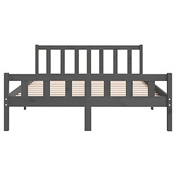 Maison Chic Lit adulte - Lit simple Cadre de lit,Structure du lit Contemporain Gris Bois massif 120x200 cm -MN38433 pas cher