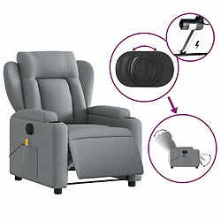 Maison Chic Fauteuil Relax pour salon, Fauteuil de massage inclinable électrique gris clair tissu -GKD49621 pas cher