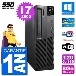 PC Lenovo ThinkCentre M92p SFF Intel i7-2600 RAM 8Go SSD 120Go Windows 10 Wifi - Occasion