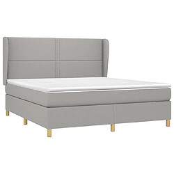 Avis Maison Chic Structures de lit + matelas,Lit à sommier tapissier avec matelas Gris clair 180x200cm Tissu -MN78842