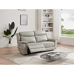 Acheter Vente-Unique Canapé 3 places relax électrique en cuir gris clair ADELIO