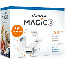 Acheter Devolo AG Kit de démarrage 2 adaptateurs CPL Devolo Magic 2 LAN triple 3 ports Ethernet