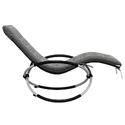 Acheter vidaXL Chaise longue géométrique avec coussin noir et gris acier