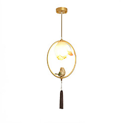 Universal Petit lustre de chevet créatif d'oiseau, lumière d'allée ovale dorée, balcon de couloir, lampe de lotus suspendue, petit lustre en résine de fer, LED 220V, pas de source de lumière