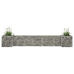 vidaXL Jardinière à gabion en H Fil d'acier 260x40x40 cm