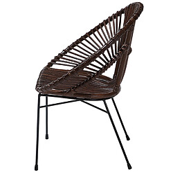 Acheter Beliani Chaise de salle à manger SARITA Rotin Marron foncé