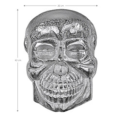 Crâne tête de mort murale déco aluminium finition nickel 42 x 30 cm WOMO-DESIGN® pas cher