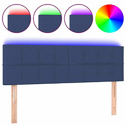 Maison Chic Tête de lit scandinave à LED,meuble de chambre Bleu 144x5x78/88 cm Tissu -MN27981