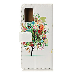 Etui en PU impression de motifs arbre de fleurs avec des fruits pour votre Samsung Galaxy A41