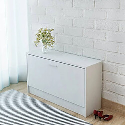 Maison Chic Banc à chaussures | Meuble de rangement à chaussures Meuble d'Entrée 80 x 24 x 45 cm Blanc -MN93082