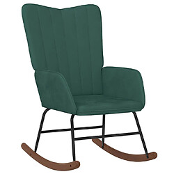 vidaXL Chaise à bascule Vert foncé Velours