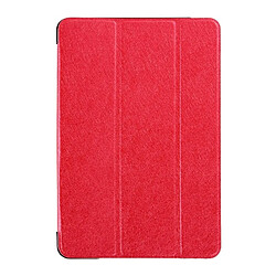 Wewoo Smart Cover rouge pour iPad mini 4 Housse en cuir de rabat horizontal de texture de soie avec le support trois-pliant