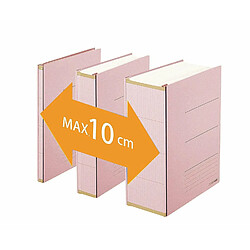 PLUS Japan Classeur gain de place Zero Max, surdimension A4 rose, extensible jusqu'à 10 cm, pour 800 feuilles