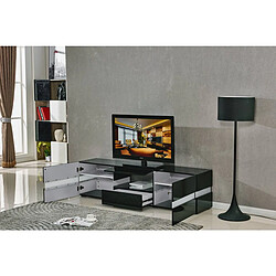 Acheter Habitat Et Jardin Meuble TV LED Vida - 177 x 39 x 45 cm - Noir laqué