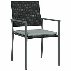 Avis Maison Chic Lot de 2 Chaises de jardin,Fauteuil d'extérieur et coussins noir 54x62,5x89 cm rotin -MN21539