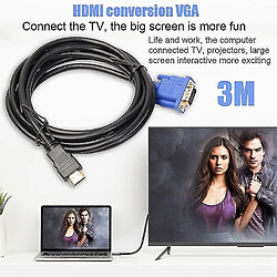 Universal Câble HDMI vers VGA Câble adaptateur HDMI doré mâle vers VGA HD-15 mâle 15 broches