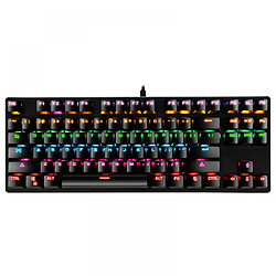 General Clavier de jeu, clavier de jeu Full RGB Hotswap avec commutateurs rouges, mini clavier de bureau filaire compact à 87 touches rétroéclairé par LED, pour PC/Mac Gamer, dactylographe, voyage,(noir)