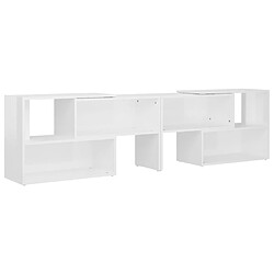 Maison Chic Meuble TV scandinave - Banc TV pour salon Blanc brillant 149x30x52 cm Aggloméré -MN16156