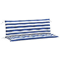 vidaXL Coussins de banc de jardin lot de 2 rayures bleues et blanches