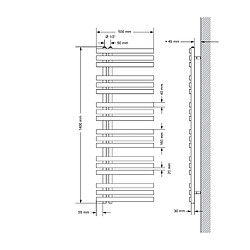 Acheter LuxeBath Radiateur salle de bain sèche-serviette anthracite raccordement au mur 50x140 cm