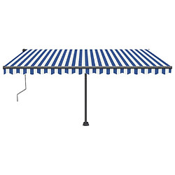 Maison Chic Auvent automatique | Store banne extérieur | Marquise capteur de vent/LED 400x350 cm Bleu et blanc -MN20771