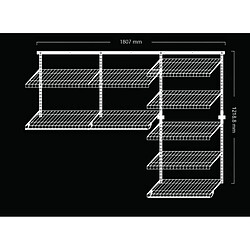 Secury-T Dressing crémaillères modulables blanc 40 pièces 1,81x1,22M en kit