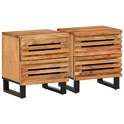 vidaXL Tables de chevet 2 pcs 40x34x46 cm bois d'acacia massif