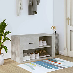 Maison Chic Armoire à Chaussures Gris béton,Meuble de Rangement à Chaussures 80x35x45 cm Bois d'ingénierie -MN81733