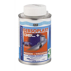 colle pour raccord en pvc rigide - geb gebsoplast gel plus - flacon 1 litre - avec pinceau