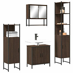 Maison Chic Armoire de Bain | Ensemble de 4 meubles salle de bain Chêne marron -GKD99498