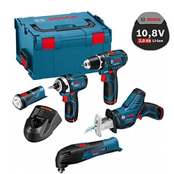 BOSCH - Pack de 5 machines 12V 2Ah Li-Ion en L-BOXX 0615990GE8