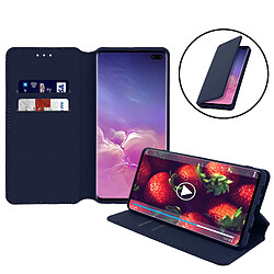 Avizar Housse Samsung Galaxy S10 Plus Étui Folio Porte-carte Fonction Stand Bleu