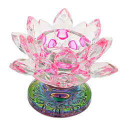 Acheter 7 couleurs bouddhiste cristal lumière de thé en verre lumière de fleur de lotus rose