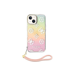 Guess Maroquinerie Guess Coque pour Apple iPhone 15 Plus TPU Peony avec dragonne Multicolore