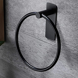 Universal Top serviette anneau/main serviette porte-serviettes rond auto-adhésif main serviette salle de bain, acier inoxydable | bague serviette (noir)