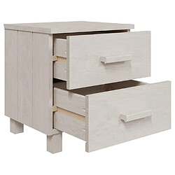 Maison Chic Table de chevet, Table de Nuit moderne, Blanc 40x35x44,5 cm Bois de pin massif pas cher