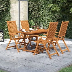 Maison Chic Ensemble de salle à manger de jardin 5 pcs,Table et chaises d'extérieur Bois d'acacia massif -GKD362744