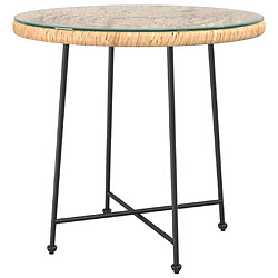 vidaXL Table de salle à manger Ø80 cm Verre trempé et acier