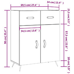 vidaXL Buffet noir 69,5x34x90 cm bois d'ingénierie pas cher